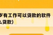 满16周岁有工作可以贷款的软件（16岁可以做什么贷款）